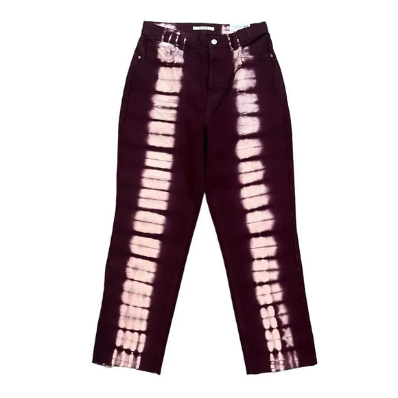 NWT PacSun Eco Raspberry Tie Dye High Waisted Straight Leg Jeans Size 29 - Picture 7 of 9